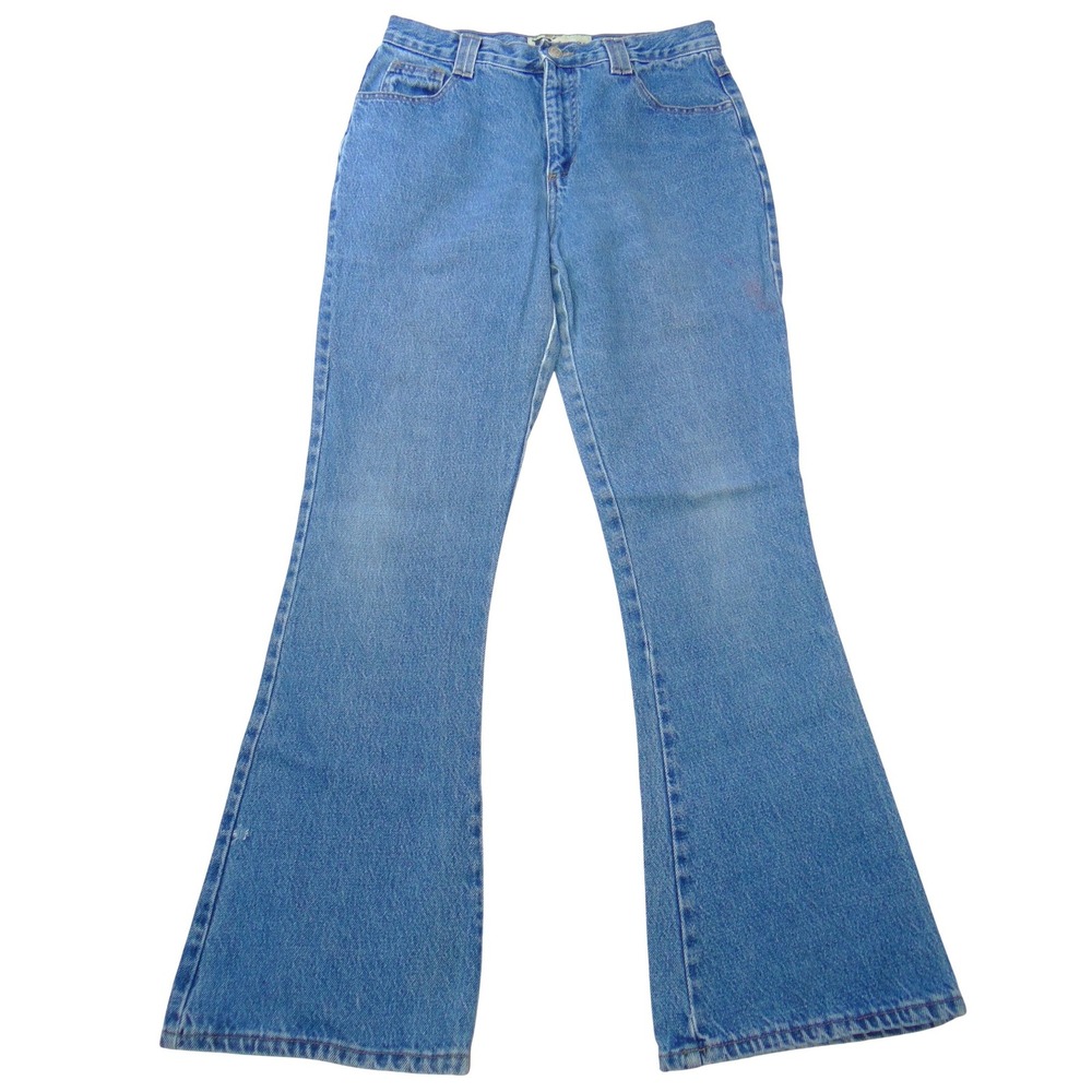 Vintage D'Mode Classix Flare Jeans‎ Blue Dragonfly Pockets 90s Womens Size 13